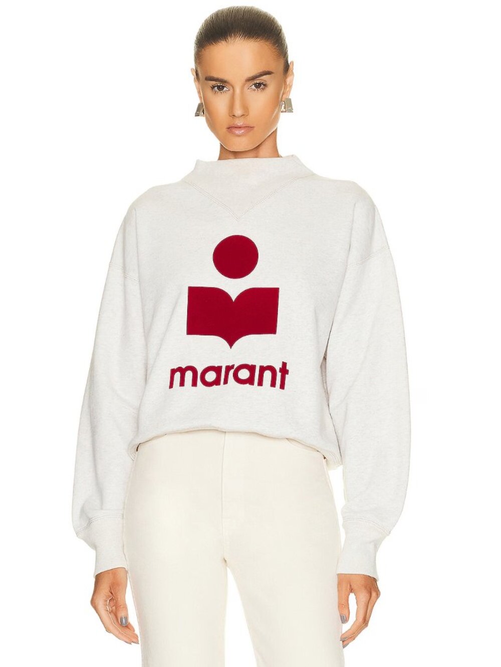 Isabel Marant Étoile Moby Flocked Logo Mockneck Sweatshirt